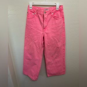 Zara Wide legged neon pink jeans